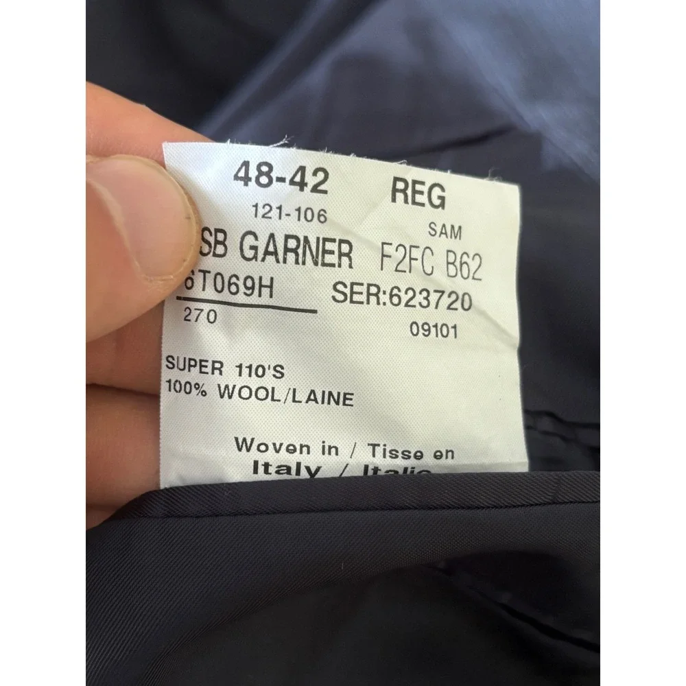 Samuelsohn Mens 48R Sport Coat Gray Super 110s Wool Blazer Made in Canada Garner